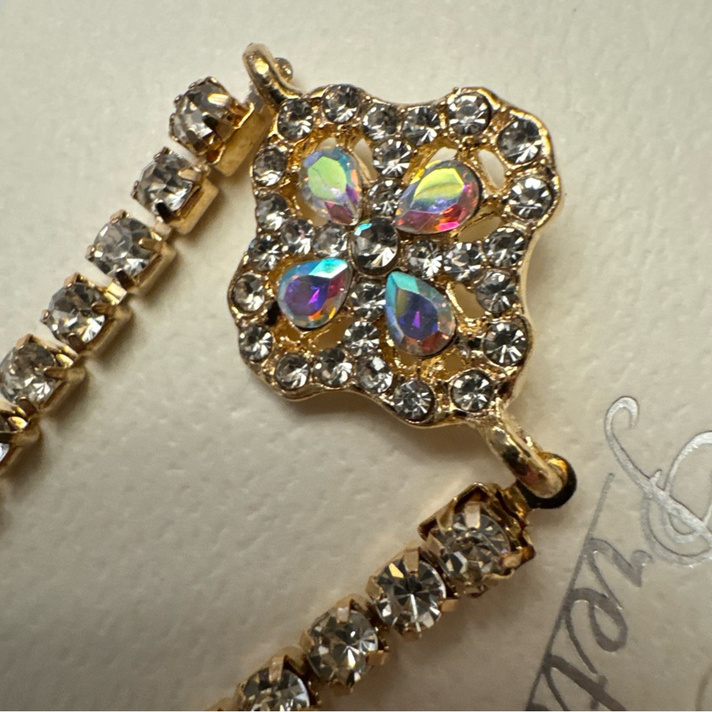 ePretty Gold and Silver Rhinestone Clover Bracelet